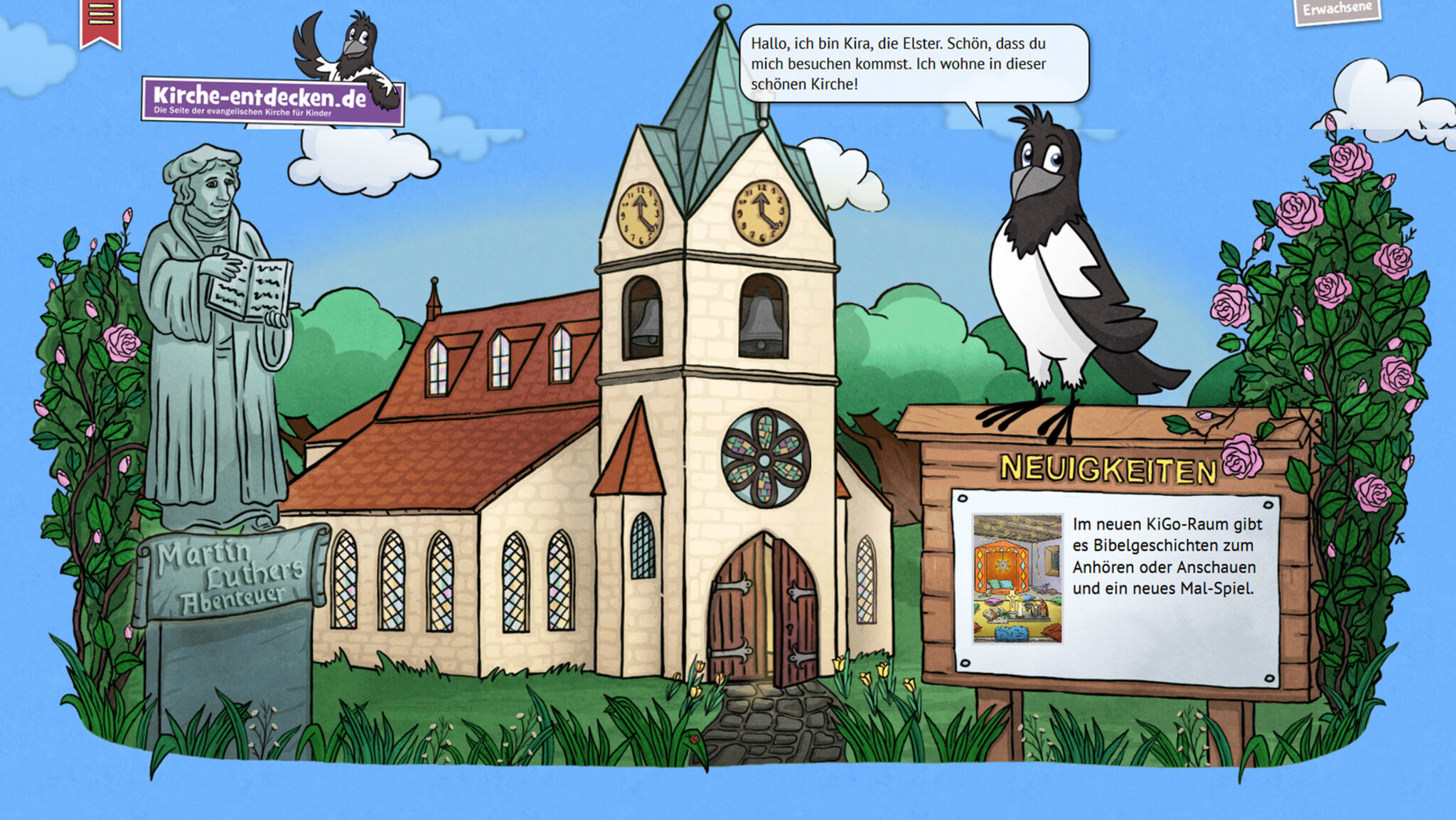 Ein Screenshot von www.kirche-entdecken.de