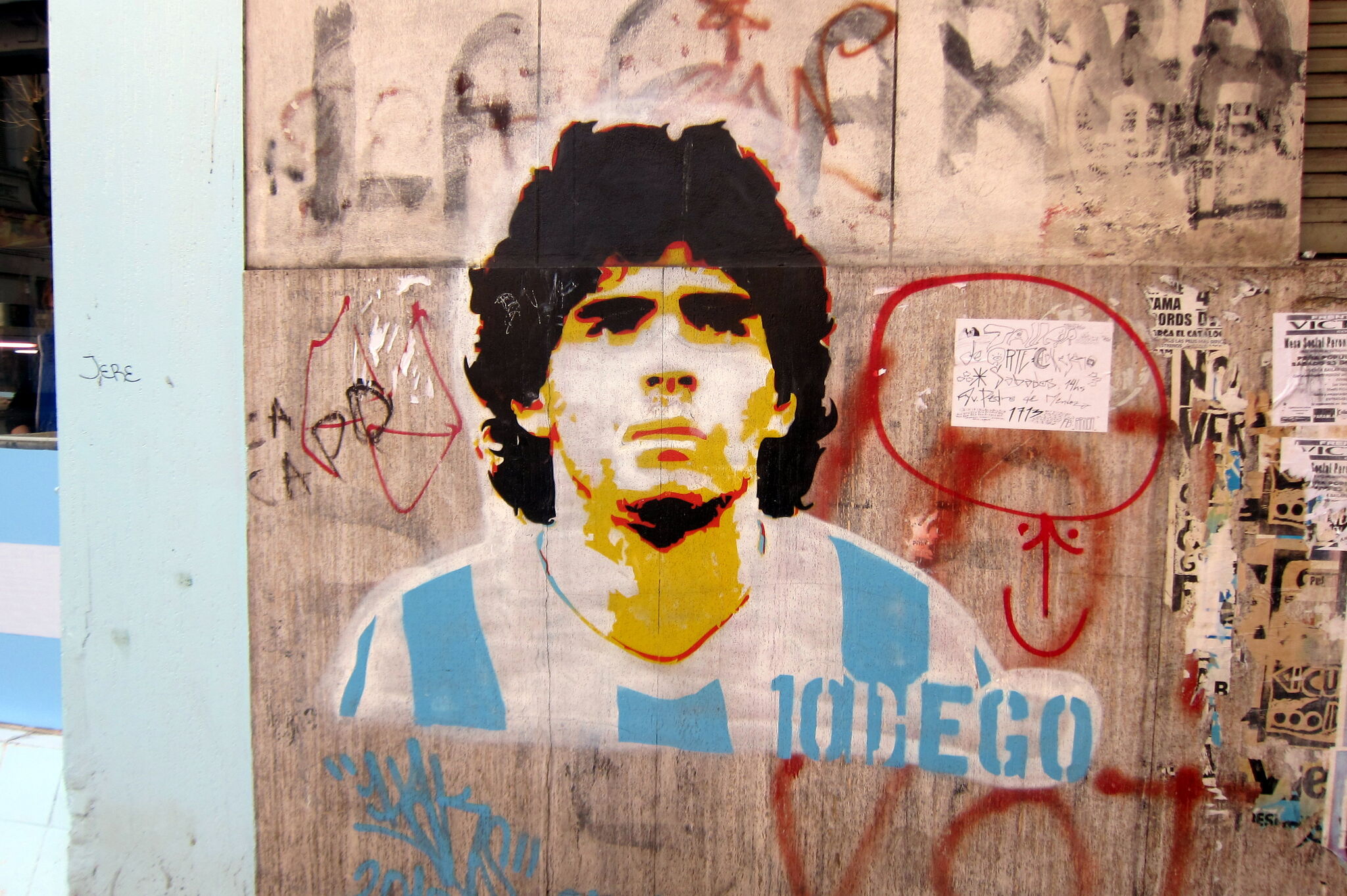 Diego Armando Maradona auf einem Wand-Tattoo in seiner Heimatstadt Buenos Aires (Foto: Wally Gobetz / flickr.com / CC BY 2.0)