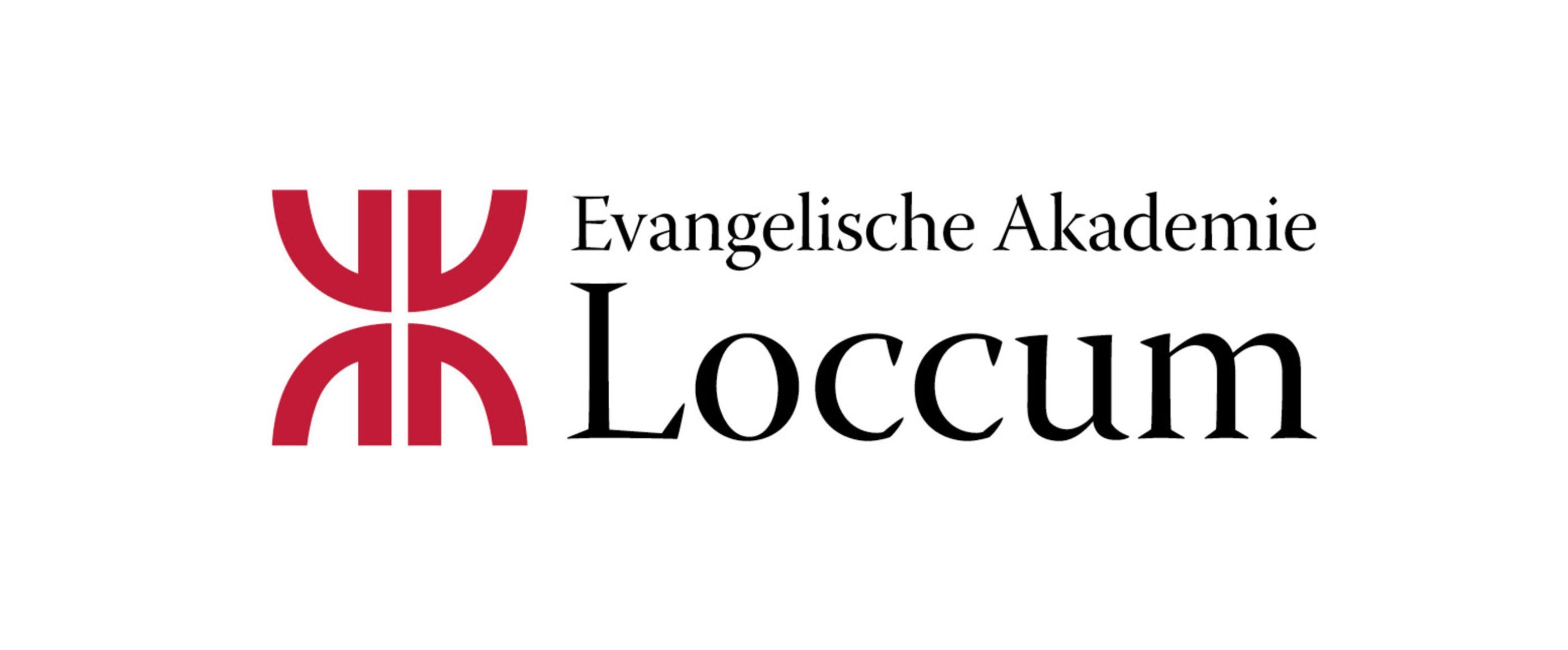 Ein Symbol aus roten Linien. Daneben steht rechts: Evangelische Akademie Loccum