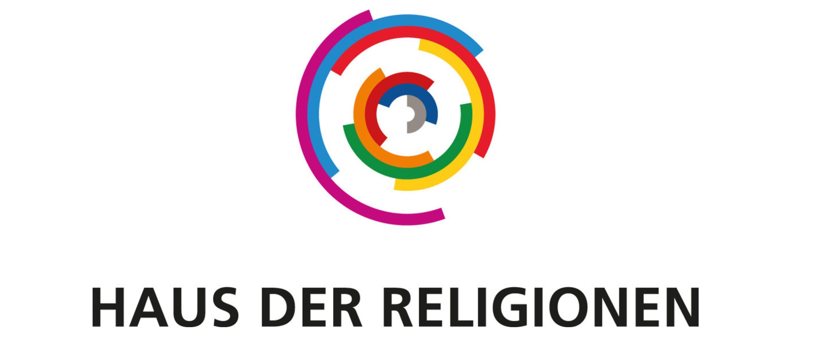 bunte kreise mit Schriftzug Haus der Religionen